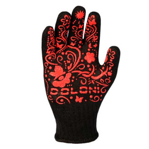 Рабочие перчатки DOLONI 711 черные ПВХ рубиновый узор